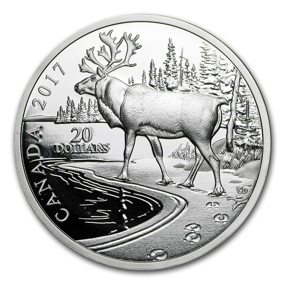 2017 RCM 1 oz Ag $20 Nature's Impressions: Woodland Caribou Proof 2017 RCM 1 oz Ag $20 Nature's Impressions: Woodland Caribou Proof